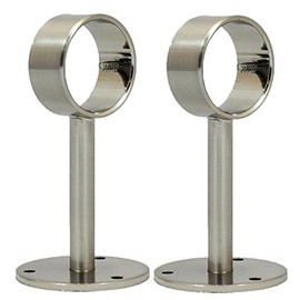 Urbanest Ceiling or Wall Bracket for 1 1/8-inch Rod, 2 Pieces, Brushed Steel