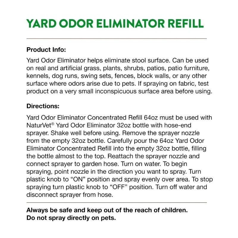 NaturVet Yard Odor Eliminator - 64oz, Grass/Patios​