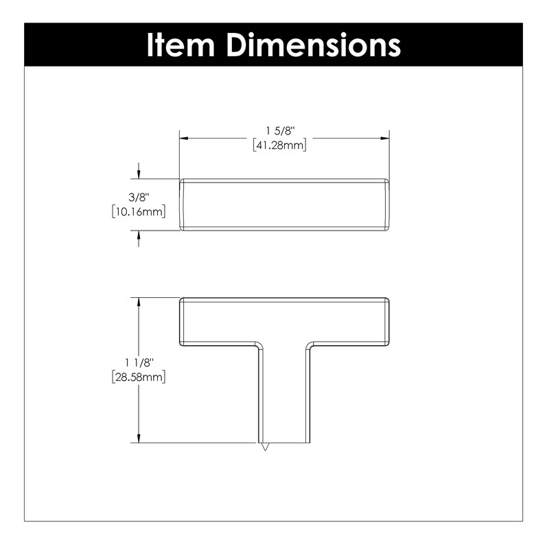 Hickory Hardware Skylight Collection T-Knob 1-5/8 Inch x 3/8 Inch