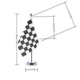 Checkered Table Flag Black and White Desktop Flag Stainless Steel Stand Base Desk Race For Veteran Office Home International Conference Black White Racing Theme Party Holiday Decorations
