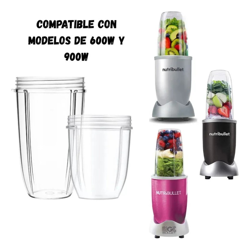 Paquete 2 Vasos Para Nutribullet (18 Y24 Oz)