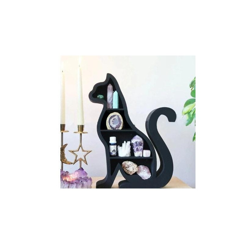 Wooden Gothic Crystal Display Décor Shelf Essentials Storage - Style: