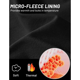 MIER Golf Quarter Zip Pullover for Men Dry Fit Long Sleeve Fleece Lined T-Shirts for Athletic Gym, Midweight, Black, 3XL