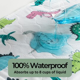 Hygge Sheets® Potty Training Pee Pads for Kids, Toddlers - 100% Waterproof, Non Slip Bed Wetting Pad for Full Size Beds - Washable, Reusable Mattress & Sheet Protector - Dinosaur