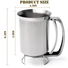 Stainless Steel Pancake Batter Dispenser, Batter Dispenser with Squeeze Handle, Professional Pancake Dispenser for Pancakes, Cupcakes, Muffins, and Waffles (900ml)