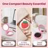 Strawberry Travel Hair Brush, Folding Round Massage Brush with Mini