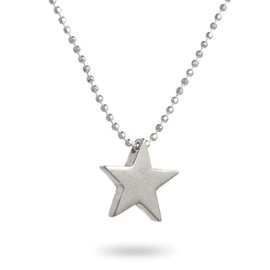 Avnis Jewelry Silver Star Pendant Necklace: 925 Sterling Silver 0.39 Inch WideStar on 16-Inch and 2-Inch Extension Ball Chain Necklace with Ring Clasp