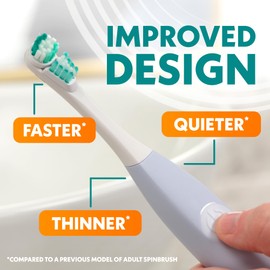 Spinbrush New PRO WHITEN Battery Powered Electric Toothbrush for Adults, Medium Bristles, Coral, 1 Count