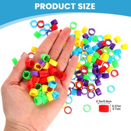 KFHENSOMR 200Pcs Adjustable Chicken Leg Rings, 5 Colors Chickens Identification Bands, 11mm Poultry Foot Ring Leg Band Clip-On Ring for Poultry Distinguish