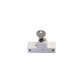 Roto Rotary Lock with Cylinder and Key, White, 6.3 x 2 x 3