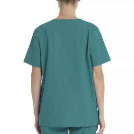 SCRUBSTAR - SIZE: L - Green Unisex 2-Way Stretch Solid V-Neck Scrub Top - NEW!