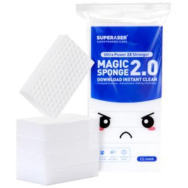 Magic Sponge 10 Pack Textured Quick Series, Effortlessly Erase Scuff Marks and Stains from Multiple Surfaces with No Harsh Chemicals
