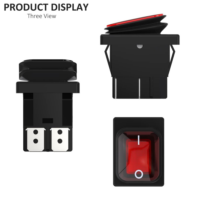 DIYhz 2Pcs AC 16A 250V/125V 2 Position ON/Off Waterproof Boat