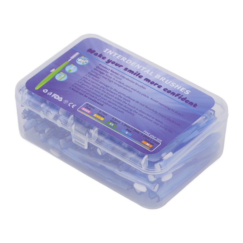 60Pcs Interdental Brush Practical Slim Braces Cleaner with PP Handle