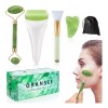 Mololan Kit Rodillo Masaje Facial De Jade Antienvejecimiento Traje