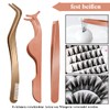 Pack of 3 Eyelash Tweezers, Eyelash Tweezers for Eyelash Extensions,