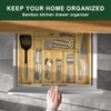 JOYOJ Bamboo Kitchen Drawer Organizer for Utensils Holder, Cutlery Tray