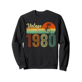 Vintage Born in 1980 Years Old 45th Birthday Gifts Funny Tee Sweatshirt