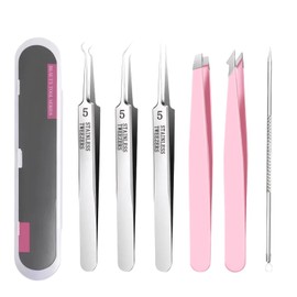 Blackhead Tweezers Set of 6 Tweezers Blackhead Remover Tweezers Tweezers Set Tip Tweezers Suitable for Removing Blackheads on the Nose Face Care Unisex