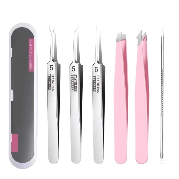 Blackhead Tweezers Set of 6 Tweezers Blackhead Remover Tweezers Tweezers