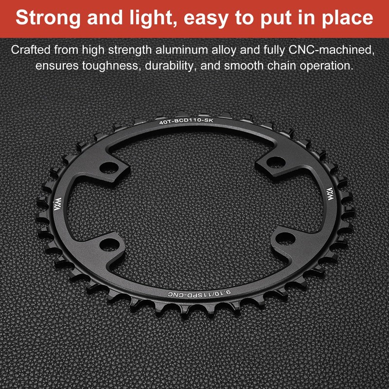 sourcing map 110BCD Bike Chainring 44T 7/8/9/10/11 Speed 184mm Dia,
