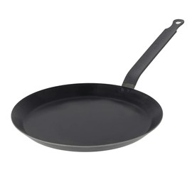 De Buyer Blue Carbon Steel Crepe & Tortilla Pan - 7” Diameter, 5.5” Cooking Surface - Ideal for Making & Reheating Crepes, Tortillas & Pancakes - PFAS, PFOA & PFOS Free - Made in France
