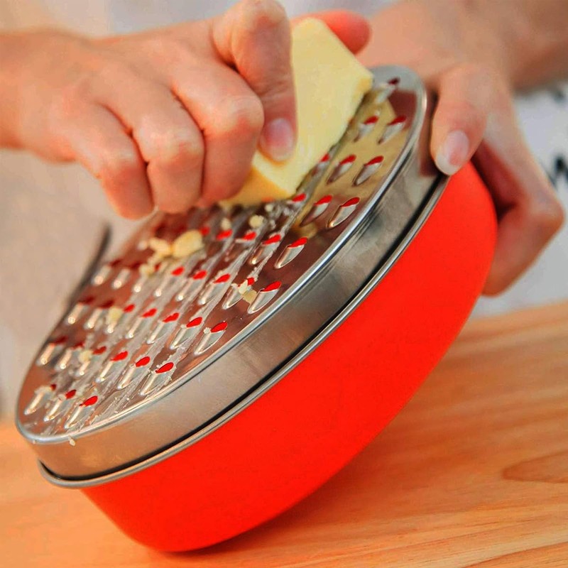 AIMALL Double-Sided Stainless Steel Lunch Box Grater with Storage Container