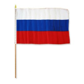 AES Russia 12"x18" Stick Flag (12) One Dozen