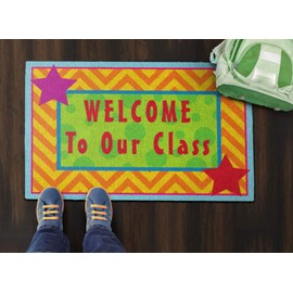 Flagship Carpets Childrens Multicolor Welcome Mat for Classroom or Kids Home School Room, Kids Room and Playroom or Entryway Rug, 2' x 3', Zigzag