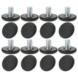 uxcell M8 x 12 x 25mm Leveling Feet Adjustable Leveler Floor Protector for Home Apartment Desk Table Leg 16 Pack
