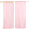 Sheer Curtain Drapes 10ft x 8ft Pink Chiffon Fabric Backdrop