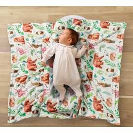 4 Pack Soft Woodland Baby Blankets（30“X40 for Unisex Girls or Boys Breathable Gender Neutral Nursery Double Layer Blankets with Dotted Backing and Animals Printed for Newborn Toddlers (Animal Print)