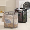 HGZBS Mesh Bag with Handles, Collapsible Laundry Basket, Foldable Laundry