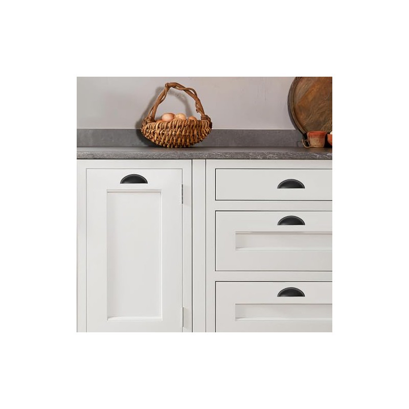 khtumeware 10 Pack 2-1/2" Drawer Pulls Matte Black Cabinet Cup