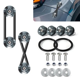 Wogomz 2PCS Car Bumper Quick Release, Front Rear Bumper Quick Release Clips Fasteners Kit, Universal Auto Fender Bumper Quick Release Holders with Screws Washers for Most Vehicles (Gray)