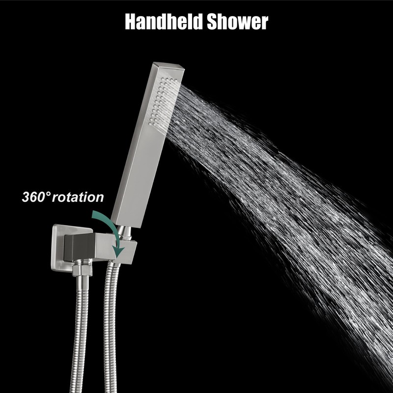 Heyalan SUS304 Stainless Steel Handheld Shower Wand High Pressure Luxury