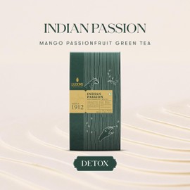Luxmi Estates - Indian Passion - Organic Mango Passion Fruit Green Tea - 25 Tea Bags | With Mango & Passion Fruit | Brew as Iced Tea or Hot