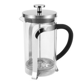 High Temperature Resistant Coffee Pot Filter Press Pot Glass Tea Coffee Maker for Household Kitchen UseSilver 600ml