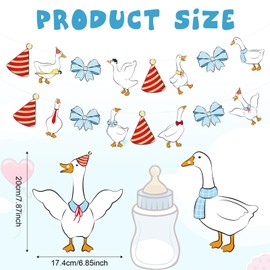 Tinoaly Goose Banner, Pre-Punched Premium Paper Goose Banner Garland Party Favors and Perfect Decorations for Birthday Farm Animal Themed Celebration Parties