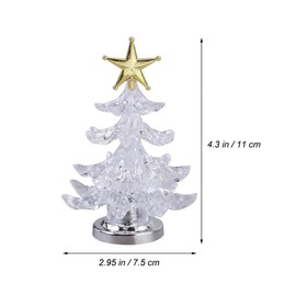 Uonlytech Acrylic Christmas Tree Night Light USB Colourful Luminous Desktop Lamp LED Night Light Christmas Decoration for Baby Room Bedroom Home Party 2 Pieces (Golden Silver)