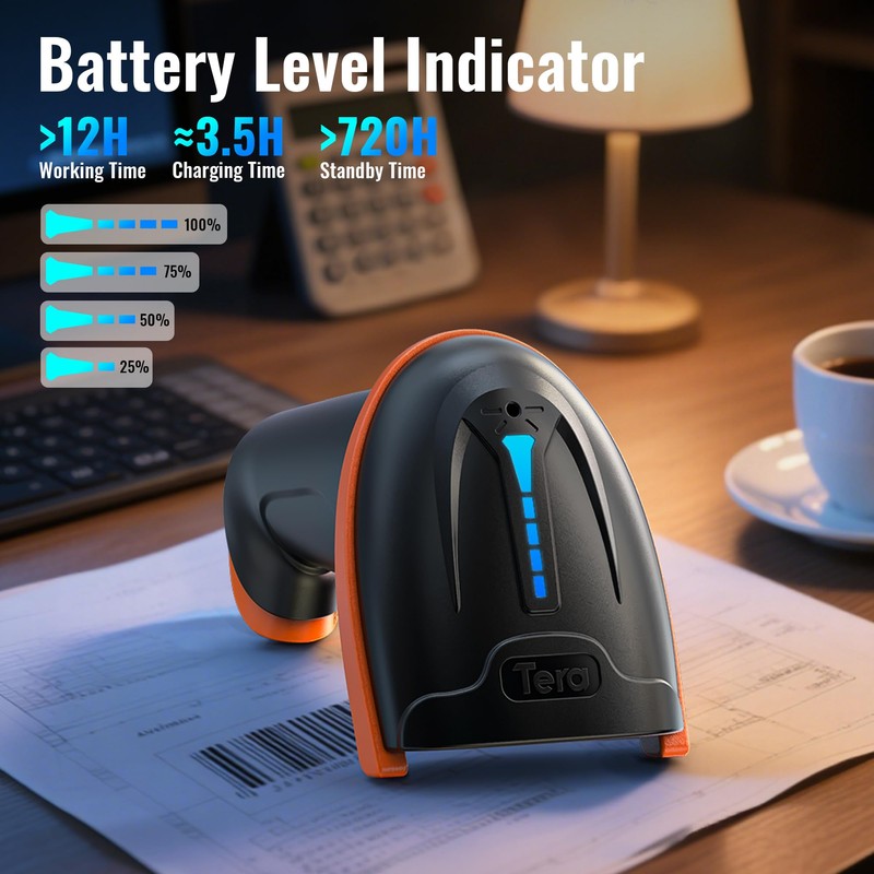Tera 1D 2D QR Barcode Scanner Wireless and Wired with