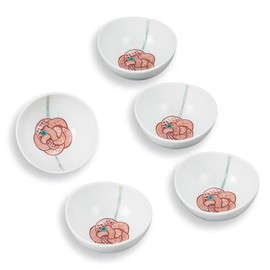 Kutani Yaki Wataya 4 Small Bowl Set Mizuhiki AP7-0312