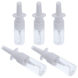 DOITOOL 5Packs 10ml Nasal Sprayer Bottle Empty Plastic Refillable Nasal Sprayer Bottle with Fine Mist Sprayer (10M Transparent Flat Shoulder Bottle+ 18R Direct Injection)