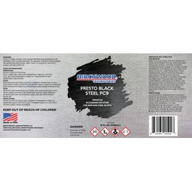 Birchwood Technologies Presto Black STEEL PC9 - versatile blackening solution for iron and steel alloys traditional patina steel blue and black oxide touch-up (8 oz)