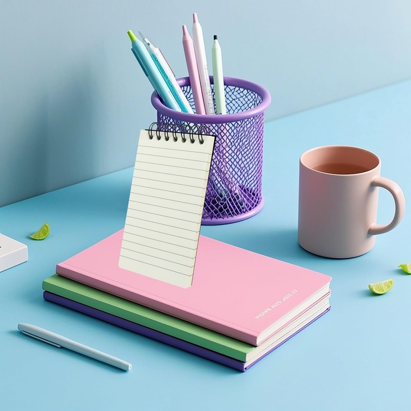 YIHUANYIFA 12pcs Small Spiral Notebook College Ruled 3x5inch Black Mini