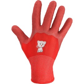 Ladeheid Children's Girl's Boy's Safety Working Gardening Gloves BD002 (Red, 6-8 y)