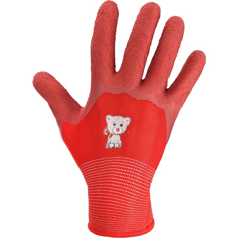 Ladeheid Children's Girl's Boy's Safety Working Gardening Gloves BD002 (Red,