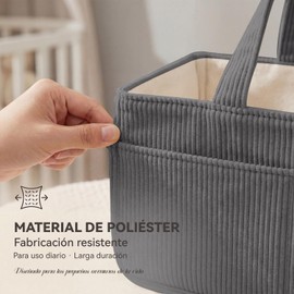 Organizador De Pañales Para Niños,Plegable,Con Múltiples Bolsillos Y Bolsas Organizadoras Flexibles Para Guardar Pañales,Toallitas Y Otros Artículos Esenciales. (Gris - 01)