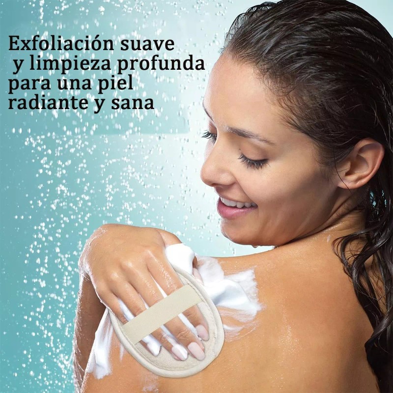 Junelizente Perfiles Exfoliante Natural De Esponja Vegetal Para La Ducha