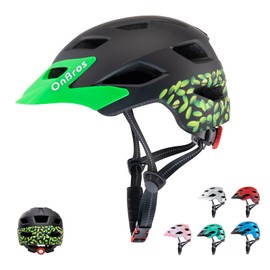 OnBros Kids Bike Helmet - Bike Helmets for 5-14 Boys or Girls with Visor, Children Bicycle Helmet for Skateboard Mountain Scooter Road Cycling, Lightweight and Adjustable 50-57CM